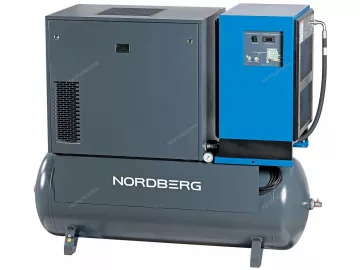 Компрессор винтовой, 15 кВт, 2250 л/мин, 10 бар, ресивер 500 л, осушитель