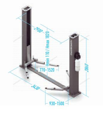 Подъемник двухстоечный 4,5 т, 380 В, серый