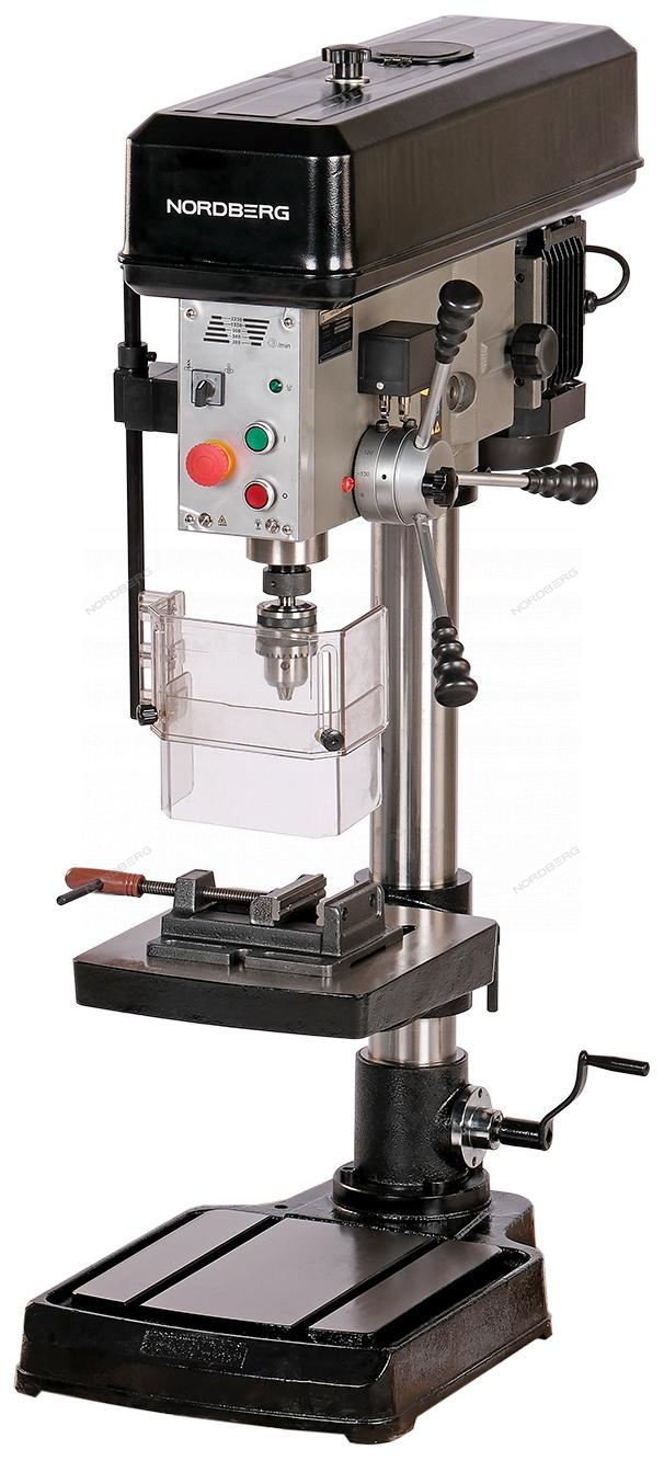 Станок сверлильный профессиональный с тисками, 1100 Вт, 25 мм, 5 скоростей, нарезание резьбы