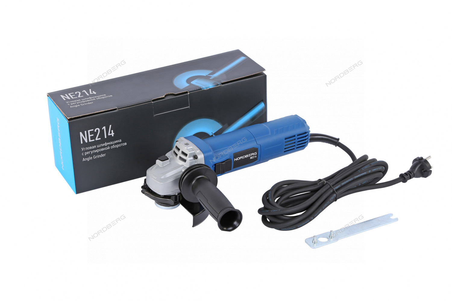 Угловая шлифмашина с регулировкой оборотов, 125 мм, 1400 Вт