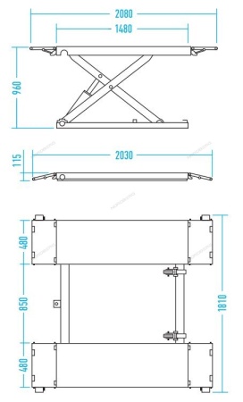 Подъемник ножничный 3т, 380В, синий