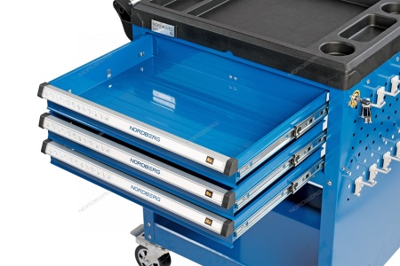 Тележка инструментальная, 3 выдвижных ящика, открытый отсек