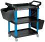 Тележка инструментальная, 3 пластиковые полки, синяя