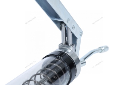 Шприц двухплунжерный для густой смазки с прозрачной тубой, 400 мл