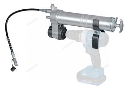 Шприц-насадка на шуруповерт, плунжерный для густой смазки, 400 мл