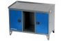 Верстак слесарный трехтумбовый, 2 синие створки (RAL 7012/5005)