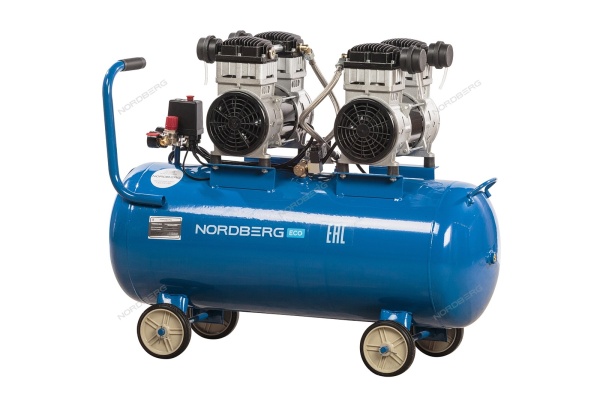 Компрессор безмасляный 220 В, ресивер 100 л, 400 л/мин