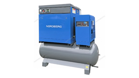 Компрессор винтовой, 11 кВт, 10 бар, 1550 л/мин, ресивер 410 л, осушитель