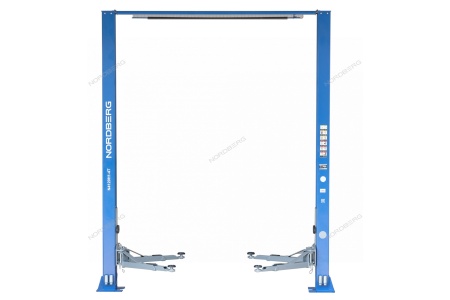 Подъемник двухстоечный 4 т, верхняя синхронизация, H=3,6 м, 220 В, синий