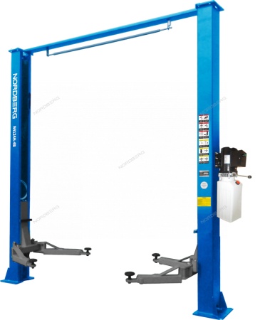Подъемник двухстоечный 4 т, верхняя синхронизация, 380 В, синий