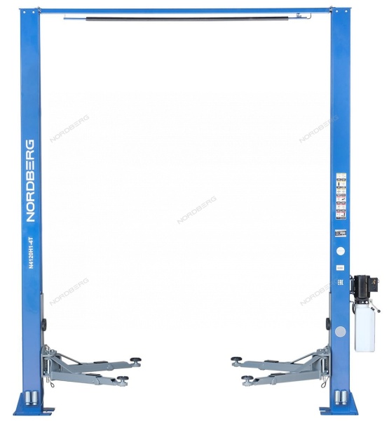 Подъемник двухстоечный 4 т, верхняя синхронизация, H=3,6 м, 220 В, синий