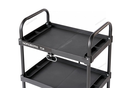 Тележка инструментальная, 3 пластиковые полки, складная