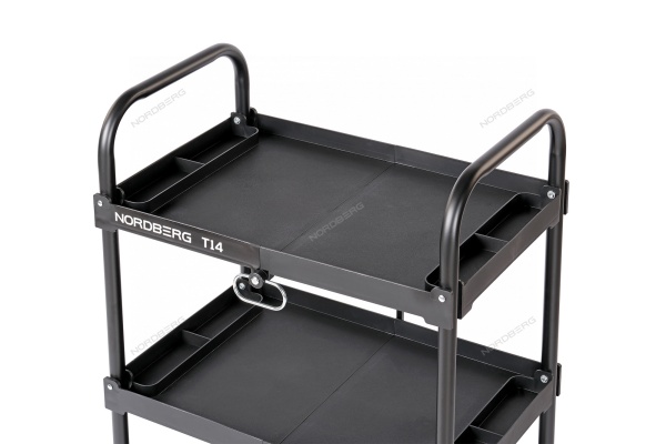 Тележка инструментальная, 3 пластиковые полки, складная