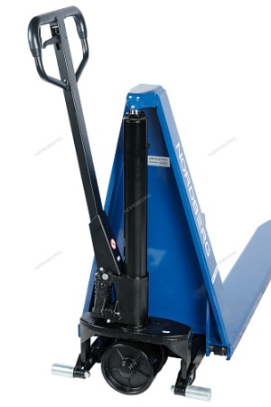 Тележка складская гидравлическая ножничная 1 т, с ПУ колесами