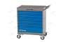 Тележка инструментальная, 6 выдвижных синих ящиков (RAL 7012/5005)