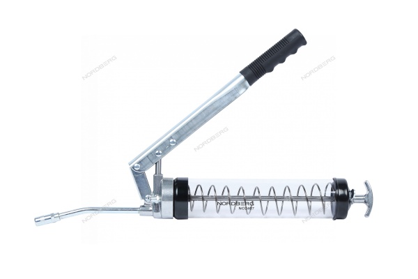 Шприц двухплунжерный для густой смазки с прозрачной тубой, 400 мл