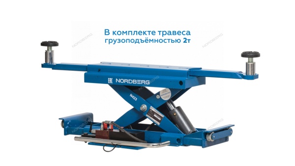 Подъемник 4х-стоечный 4.5т, c ручной траверсой 2т N432, 380В (синий)