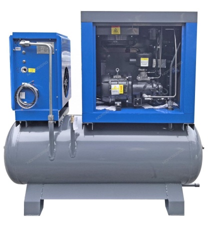 Компрессор винтовой, 7,5 кВт, 10 бар, 960 л/мин, ресивер 350 л, осушитель