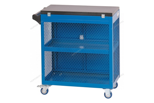 Тележка инструментальная, 3 полки с дверцами