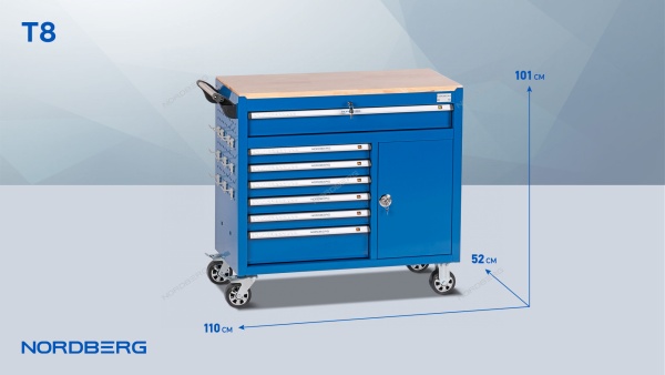 Тележка инструментальная, 7 выдвижных ящиков