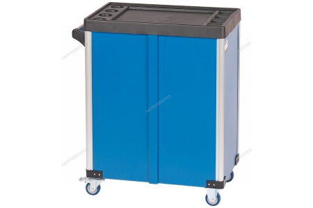 Тележка инструментальная, 2 выдвижных ящика, 2 полки с дверцами