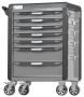 Тележка инструментальная, 7 выдвижных ящиков, с системой защиты от опрокидывания, серая