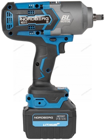 Гайковерт аккумуляторный, 1/2", 20 В, 1700 Нм, 2 аккумулятора 6A и зарядное устройство, в кейсе