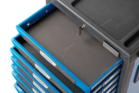 Тележка инструментальная, 7 выдвижных ящиков, синяя