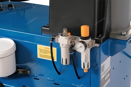 Станок шиномонтажный полуавтомат, односкоростной, стол с накладками, 220 В, синий