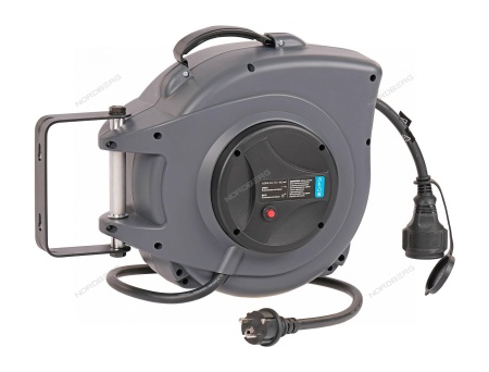 Удлинитель электрический на инерционной катушке, 15+1 м, 3 х 2,5 кв мм