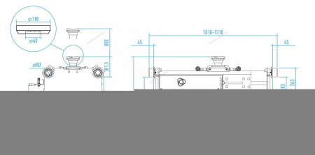 Домкрат пневмогидравлический ямный (канавный подъемник) 15т