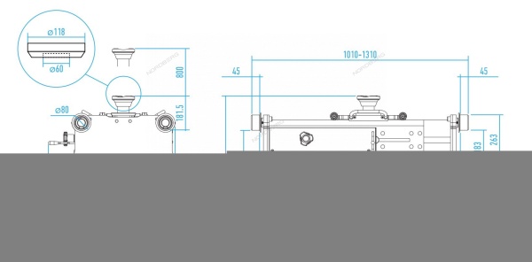 Домкрат пневмогидравлический ямный (канавный подъемник) 15т