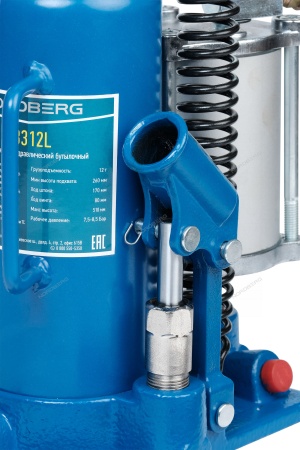 Домкрат бутылочный пневмогидравлический, 12 т