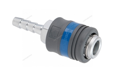 Разъем "мама" быстросъемный - елочка диам. 8 мм, с пластиковой муфтой