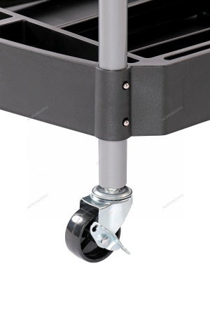 Тележка инструментальная, 3 пластиковые полки, с перфорацией