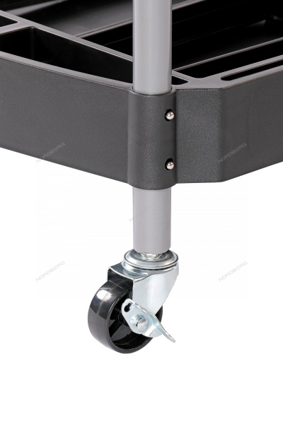 Тележка инструментальная, 3 пластиковые полки, с перфорацией