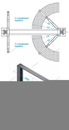 Подъемник двухстоечный 4 т, верхняя синхронизация, с электростопорами, H=3,6 м, 380 В, серый