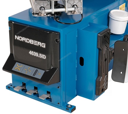 Станок шиномонтажный полуавтомат, односкоростной, стол с накладками, 220 В, синий