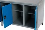 Верстак слесарный трехтумбовый, 3 синие створки (RAL 7012/5005)