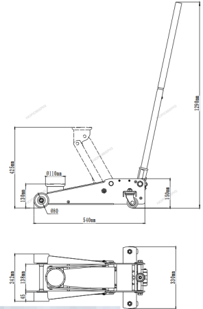 Домкрат подкатной 2,5 тонн