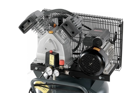 Компрессор вертикальный поршневой с ременной передачей, 220 В, ресивер 100 л, 420 л/мин