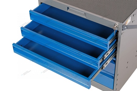 Тележка инструментальная, 5 выдвижных синих ящиков (RAL 7012/5005)