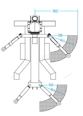 Подъемник одностоечный 2,5 т, мобильный, 380V, синий