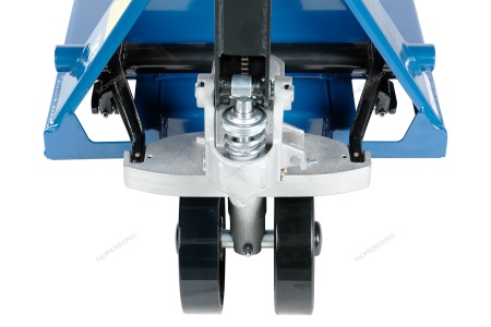 Тележка складская гидравлическая 2,5 т, усиленная, с ПУ колесами (ПРОСЛЕЖИВАЕМАЯ)