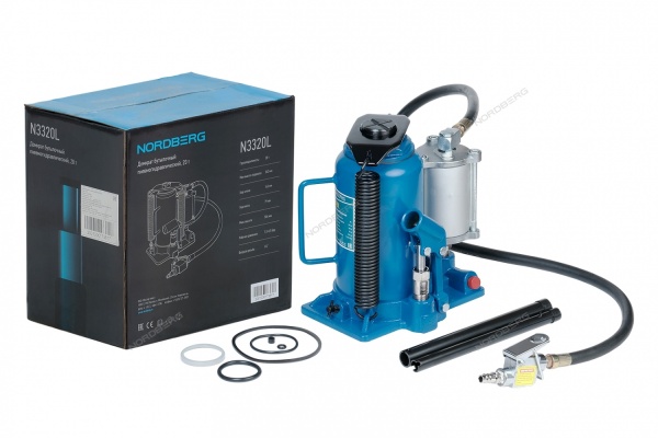 Домкрат бутылочный 20т пневмогидравлический