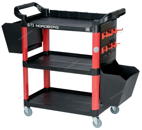 Тележка инструментальная с пластиковыми полками (состоит из 2 коробок)