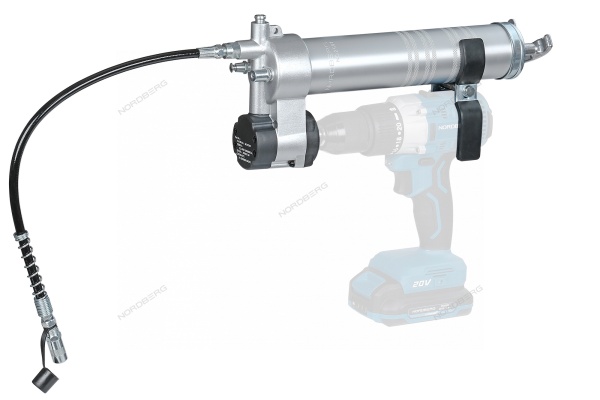 Шприц-насадка на шуруповерт, плунжерный для густой смазки, 400 мл