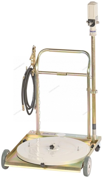 Установка пневматическая для раздачи густой смазки из бочек до 200 л, с тележкой