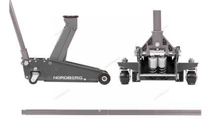 Домкрат подкатной 3 т с резиновой насадкой, быстрый подъем