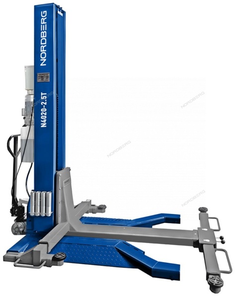 Подъемник одностоечный 2,5 т, мобильный, 380V, синий